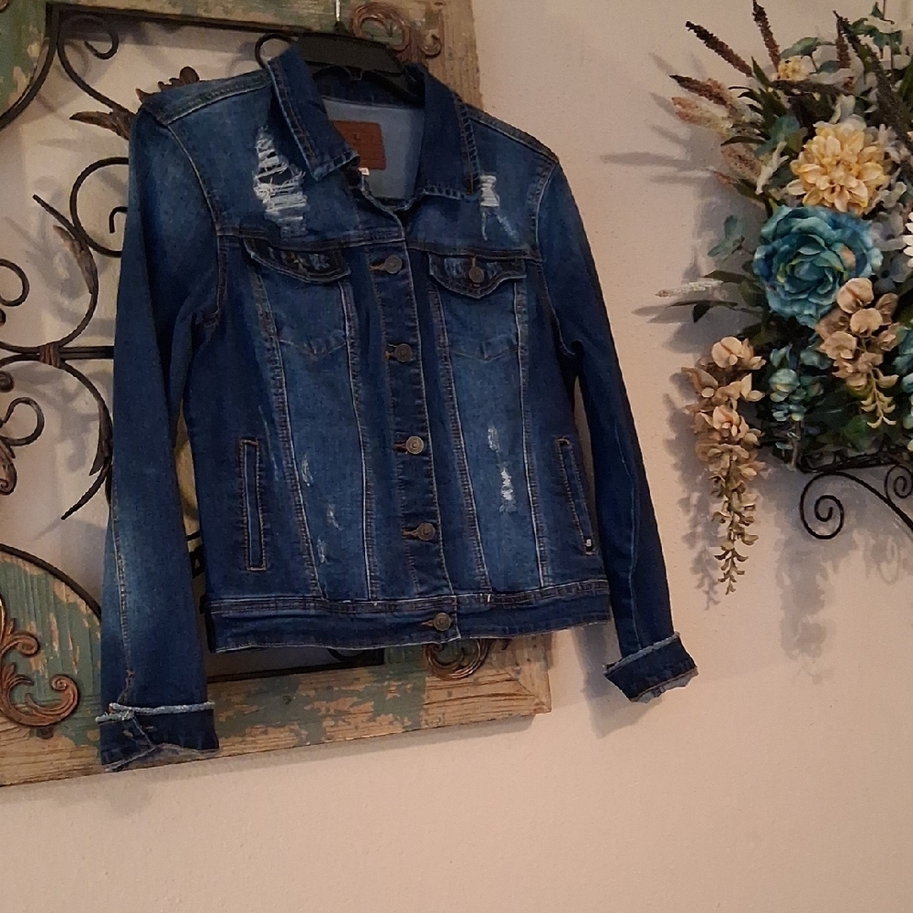 ENJEAN Artistic Blue Denim Jacket. NWOT Excellent Condition Size Med - Picture 4 of 11